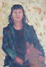 Tiz met Gora, 35 x 50 cm, olieverf, 2021