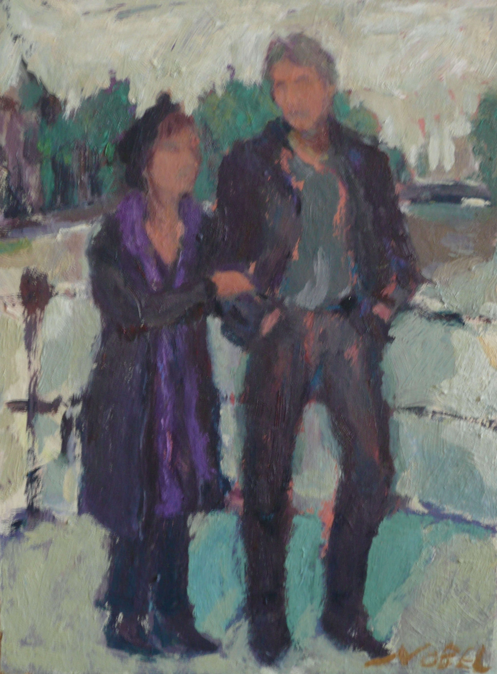 Wandelen, 40 x 30 cm, olieverf