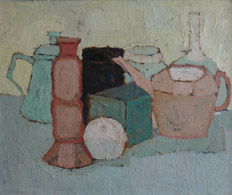 Stilleven met theepot, 60 x 50 cm, olieverf, 2021 